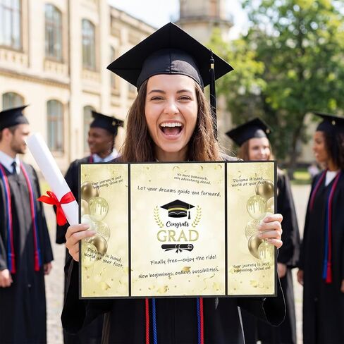 Thboxes Graduation Guest Book 2026 Class Signature Book Black and Gold - Graduation Decorations Grad Signing Card Board for College High School Ceremonies in Saudi Arabia