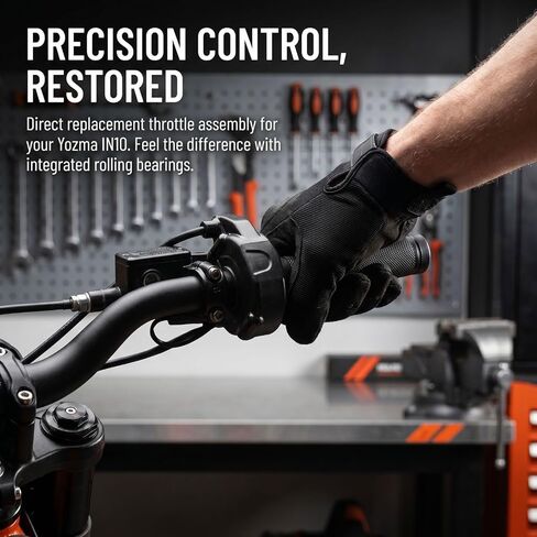 Compatible with Yozma IN10 Throttle Assembly, Twist Throttle Grip with Rolling Bearing & Cable Kit, Replacement for Electric Dirt Bike Throttle Parts in Kuwait