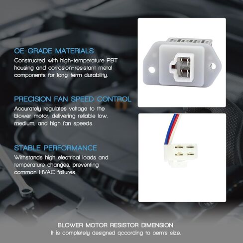 HVAC Blower Motor Resistor with Wire Harness Compatible with Subaru Forester 1998-2001 Impreza 1993-2000 Legacy 1990-1999 Relpace 72024AA000 72024AA020 973-125 in Saudi Arabia