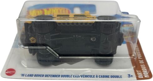 Hot Wheels - '15 Land Rover Defender Double Cab - Dirt 10/10 - JBC00 - Short Card - Yellow - Mattel 2025 - Licensed Model Land Rover & Yokohama in Dirt/Offroad Look 1:64 Scale in Kuwait