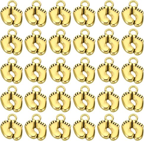PATIKIL 50pcs Footprint Charm Mini Footprint Pendant Charm Bulk Metal Cute DIY for Jewelry Making Bracelets in Saudi Arabia