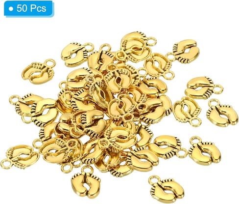 PATIKIL 50pcs Footprint Charm Mini Footprint Pendant Charm Bulk Metal Cute DIY for Jewelry Making Bracelets in Saudi Arabia