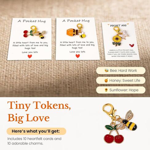 10 Sets Pocket Hug with Mini Tokens – Inspirational DIY Small Gift for Anxiety Relief, Emotional Support & Encouragement, Sentimental Keepsake for Friends, Family, Coworkers & Loved Ones in Saudi Arabia