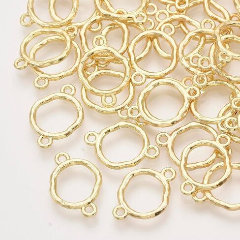 10Pcs Alloy Ring Connector Charms, Light Gold Links Connectors Metal Pendant Decoration Charm Pendant Links for Women DIY Necklace Bracelet Earrings Jewelry Making, 17x12x1.5mm in Kuwait