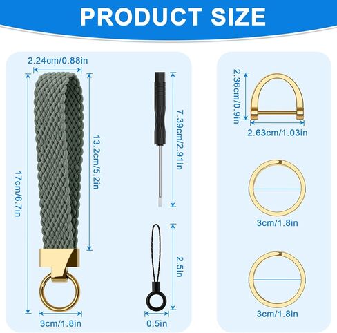Meliya Keychain Wristlet, Stretchy Key Chain for Car Keys with 2 Keyrings&D-ring, Cute Braided Wrist Bracelet for Women Men in Saudi Arabia