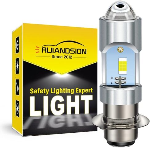 Ruiandsion H6M P15D LED Bulb Yellow 10-80V Non Polarity Hi/Lo Beam Super Bright 3570 Chips Projector for Motorbike Bulb Pack of 1 in Saudi Arabia