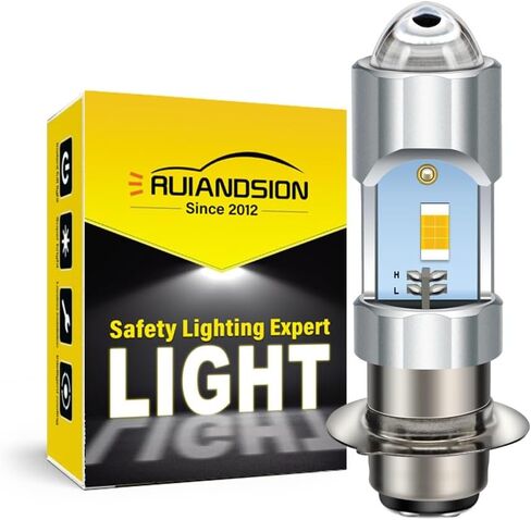 Ruiandsion H6M P15D LED Bulb Yellow 10-80V Non Polarity Hi/Lo Beam Super Bright 3570 Chips Projector for Motorbike Bulb Pack of 1 in Saudi Arabia