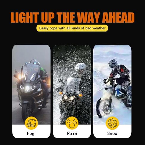 Ruiandsion H6M P15D LED Bulb Yellow 10-80V Non Polarity Hi/Lo Beam Super Bright 3570 Chips Projector for Motorbike Bulb Pack of 1 in Saudi Arabia