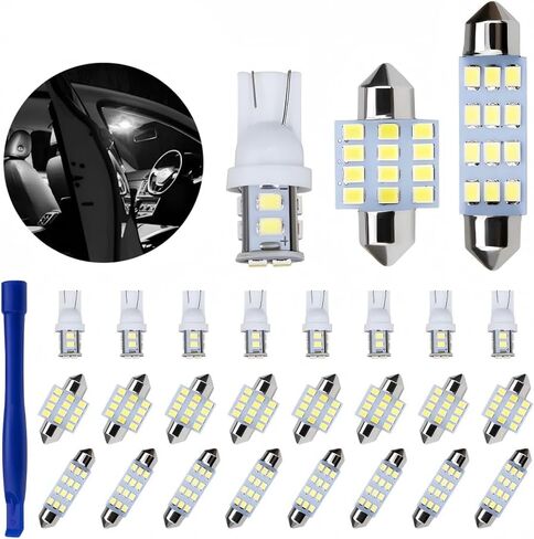 Zpana 24PCS Car Interior LED Light Kit, T10 31mm 42 mm Bulb Dome Map Door Side Marker Light Set, Auto Interior License Plate Trunk Lamp Replacement Bulb Kit, Universal for SUV Van Truck (Red) in Kuwait