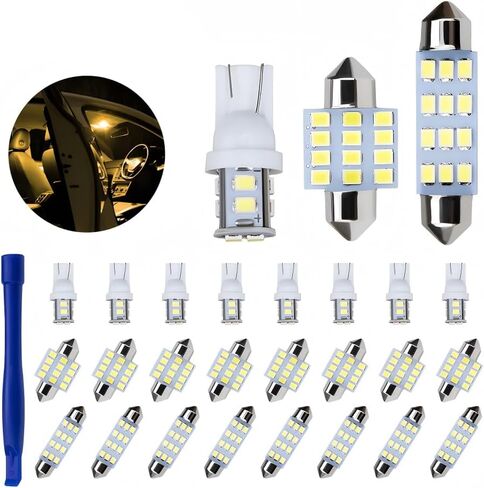 Zpana 24PCS Car Interior LED Light Kit, T10 31mm 42 mm Bulb Dome Map Door Side Marker Light Set, Auto Interior License Plate Trunk Lamp Replacement Bulb Kit, Universal for SUV Van Truck (Red) in Kuwait