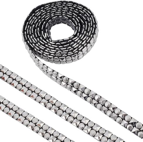 GORGECRAFT 2 Yards 8mm Wide Hot Fix Nailhead Trim Metal Convex Dome Iron on Nailhead Trim with Black Leather Base Round Stud Decorative Nailhead Applique Trim for DIY Clothes Bag Antique Gold in Saudi Arabia