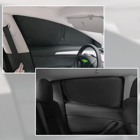 مجموعة Unifizz Tesla Model X Sunshade مكونة من 6 قطع، مناسبة خصيصًا للطراز X لعام 2016، تتضمن السقف الأمامي، وأبواب Falcon Wing، والجانب الخلفي، ومظلات شمسية للباب الخلفي مع حقيبة تخزين in Kuwait