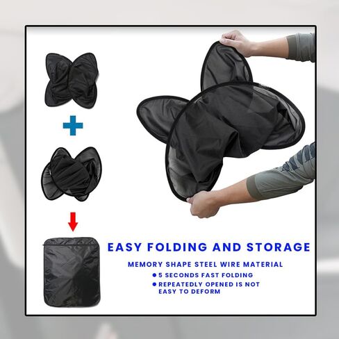 مجموعة Unifizz Tesla Model X Sunshade مكونة من 6 قطع، مناسبة خصيصًا للطراز X لعام 2016، تتضمن السقف الأمامي، وأبواب Falcon Wing، والجانب الخلفي، ومظلات شمسية للباب الخلفي مع حقيبة تخزين in Kuwait