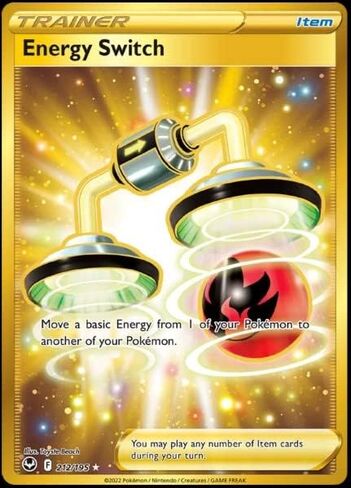 Energy Switch 212/195- Silver Tempest - Full Art - Pokemon Gold Secret Rare Card in Kuwait