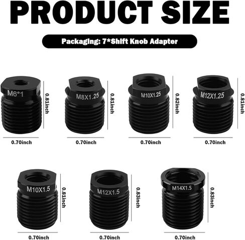 7 قطع محول مقبض ناقل الحركة، محول مقبض ناقل الحركة يتضمن M6، M8/M10/M12*1.25، M10/M12/M14*1.5، محولات مقابض النقل العالمية ملحقات السيارة للنقل اليدوي in Kuwait