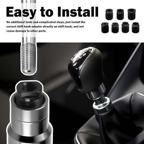 7 قطع محول مقبض ناقل الحركة، محول مقبض ناقل الحركة يتضمن M6، M8/M10/M12*1.25، M10/M12/M14*1.5، محولات مقابض النقل العالمية ملحقات السيارة للنقل اليدوي in Kuwait