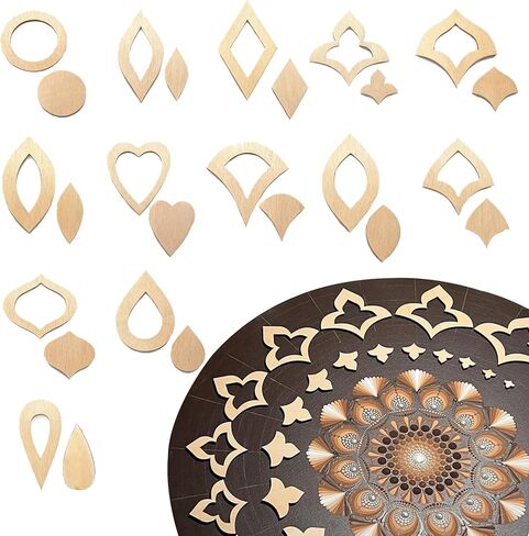 DAFENCHI 364 Pcs Wooden Mandala Painting Stencils, Dot Drawing Tools for Mandala Patterns, Drawing Stencils for Wood & Flat Surfaces, Portable Art Drawing Kit Painting Template in Kuwait