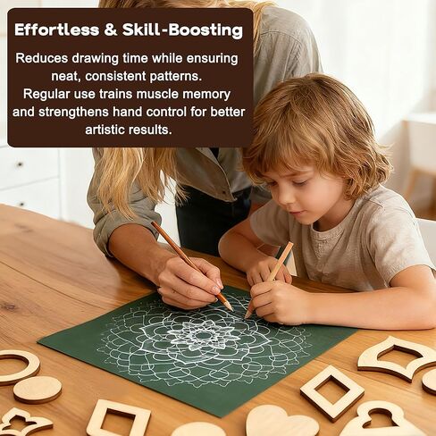 DAFENCHI 364 Pcs Wooden Mandala Painting Stencils, Dot Drawing Tools for Mandala Patterns, Drawing Stencils for Wood & Flat Surfaces, Portable Art Drawing Kit Painting Template in Kuwait