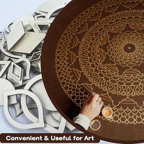 DAFENCHI 364 Pcs Wooden Mandala Painting Stencils, Dot Drawing Tools for Mandala Patterns, Drawing Stencils for Wood & Flat Surfaces, Portable Art Drawing Kit Painting Template in Kuwait