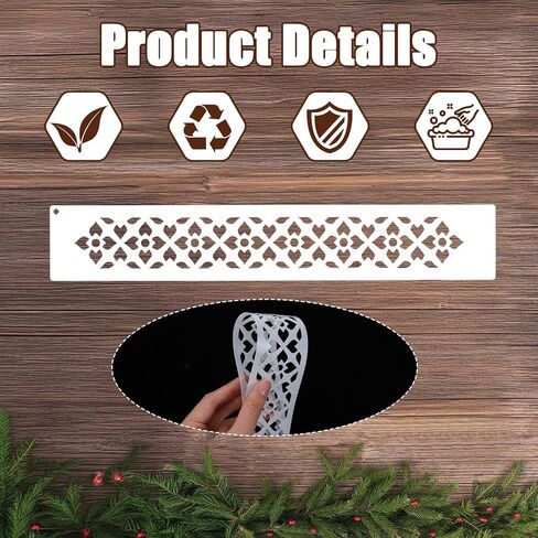 8Pcs Stencils for Painting on Wood, Ymapinc Flower Wall Stencil, Reusable Patterns Flower Stencil for Wood Burning, Paint Stencils for Walls/Home Decor/Canvas/Crafts DIY in Kuwait