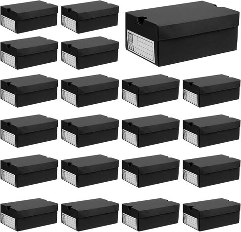 24 Pack Mini Sneaker Boxes for Party Favors 6.1 x 3.9 x 2.6 Inch Mini Shoe Gifts Boxes for Candies Cookies Snacks Sports Small Gift Case with Label for Wedding , Holiday, Birthday Party Favor (Black) in Saudi Arabia