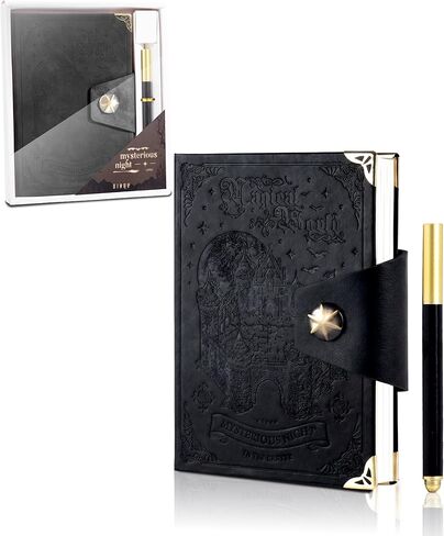مجلة Cagie Leather Journal for Men Magic Magic Journals للكتابة مع Pen ، 100GSM Hardcover Journalling Notebs Homts for Men Boys Kids ، Green in Kuwait