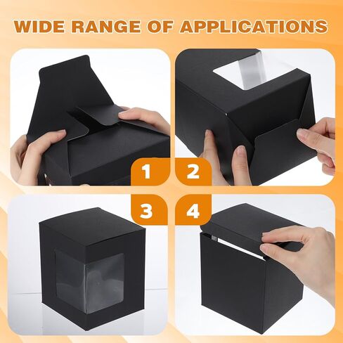 Douaowoc 36 Pcs Mug Boxes for Gifts Black Mug Boxes with Clear Window for Coffee Cup Packaging Shipping Exhibition for 11 oz - 15 oz Blank Gift Christmas Wrapping Craft (Black) in Saudi Arabia