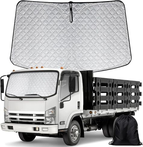 Windshield Sunshade Cover Compatible with 2006-2026 Isuzu NPR, Custom Fit Folding Sun Shade Protection Blocker in Saudi Arabia