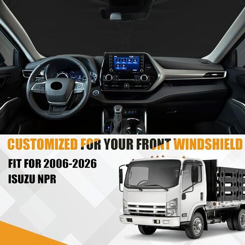 Windshield Sunshade Cover Compatible with 2006-2026 Isuzu NPR, Custom Fit Folding Sun Shade Protection Blocker in Saudi Arabia