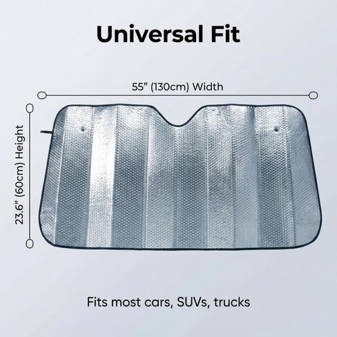 Windshield Sunshade Car Foldable UV Ray Reflector Auto Front Windshield Sun Shade Foldable,Keeps Vehicle Cool ((55" x 23.6 ") in Kuwait