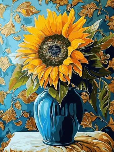 zpptAugs Paint by Numbers Kit for Adults Beginners，Sunflower Funny Adult Paint by Number Kits on Canvas,Digital Oil Number Painting Kits for Home Decor Gift 12"x16"(Without Frame) in Kuwait