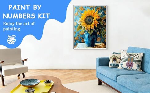 zpptAugs Paint by Numbers Kit for Adults Beginners，Sunflower Funny Adult Paint by Number Kits on Canvas,Digital Oil Number Painting Kits for Home Decor Gift 12"x16"(Without Frame) in Kuwait