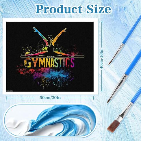 WUIVCTR Gymnastics Gymnast Woman Adult Paint by Number Kits with Paints and Brushes Fun Wall Decor Creative Gift 40x50cm in Kuwait