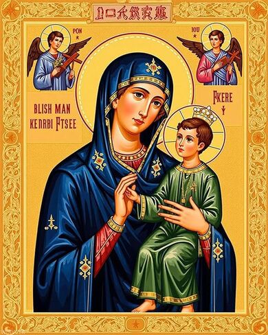 WUIVCTR Paint by Numbers kit for Adults Virgin Mary and Angels Religious, Paint by Numbers Kit 20x16in in Kuwait