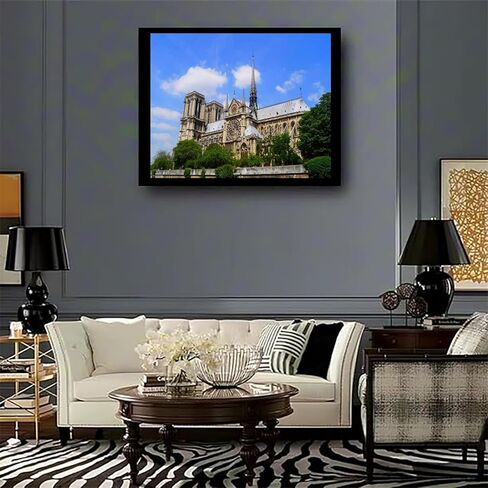 XTXGERL Notre Dame de Paris France Painting by Numbers DIY Unique Canvas Oil Painting Kit Digital Painting 16x20 in in Saudi Arabia