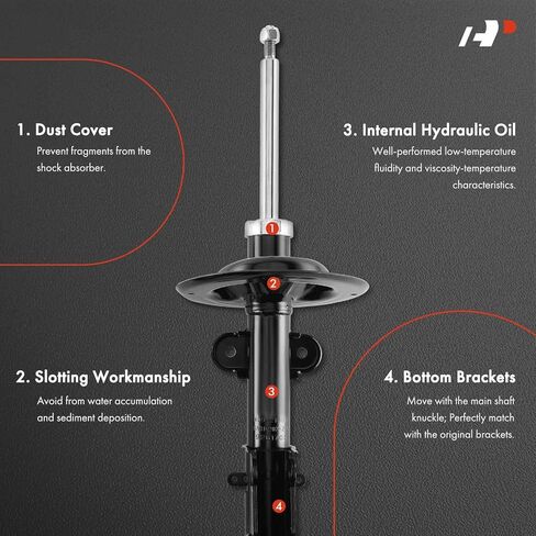 A-Premium Front Pair (2) Strut Assembly Compatible with Dodge Grand Caravan 2001-2007, Caravan 2001-2007 & Chrysler Town & Country 2001-2007, Voyager 2001-2003 in Kuwait