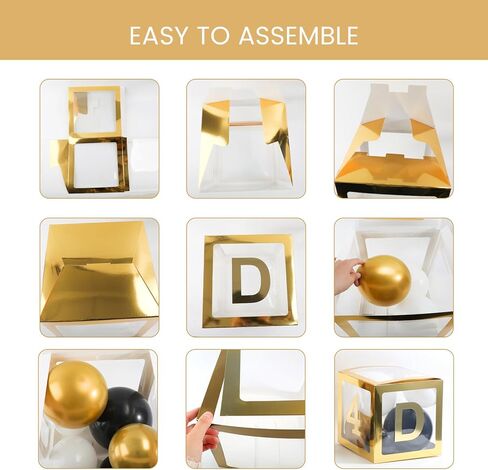 Fonder Mols 2026 Graduation Party Balloon Boxes, Graduation Decorations Class of 2026 High School College Kindergarten Graduation Party Decorations Supplies(no Balloons) (Gold) in Kuwait