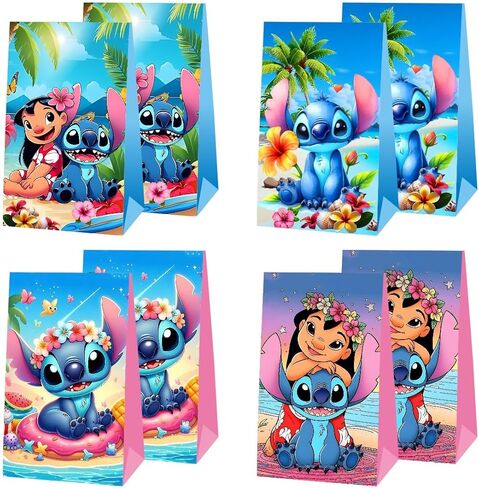 BNFUO 12pcs Stitch and Angel Goodie Bags Party Bags Gift Bags for Birthday Party, Stitch Birthday Party Supplies Birthday Decorations in Saudi Arabia