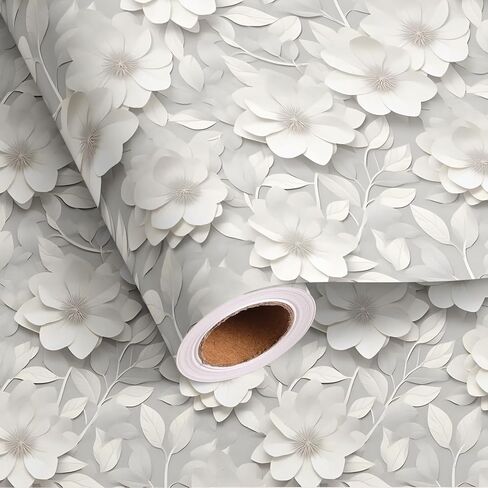 Dtiafu Wedding Wrapping Paper Roll - 3D White Floral Design for Valentine's Day Wedding Birthday Holiday Gifts Total 28.5sq.ft in Kuwait