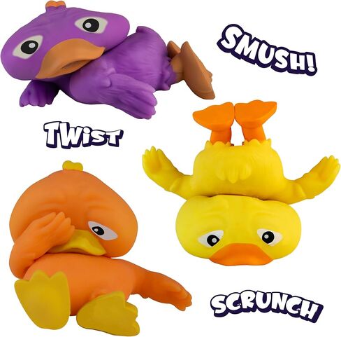 ORB Funkee Animalz Mega Squishy Duck 3 Pack - لعبة البط الرائعة والمضحكة والمطاطة والاسفنجية، مثالية لتخفيف التوتر - ألعاب Funkee Monkee Animal Fidget الأصلية القابلة للتجميع للأطفال والكبار in Kuwait