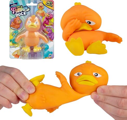 ORB Funkee Animalz Mega Squishy Duck 3 Pack - لعبة البط الرائعة والمضحكة والمطاطة والاسفنجية، مثالية لتخفيف التوتر - ألعاب Funkee Monkee Animal Fidget الأصلية القابلة للتجميع للأطفال والكبار in Kuwait