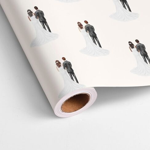 Dtiafu Wedding Wrapping Paper Roll - 3D White Floral Design for Valentine's Day Wedding Birthday Holiday Gifts Total 28.5sq.ft in Kuwait
