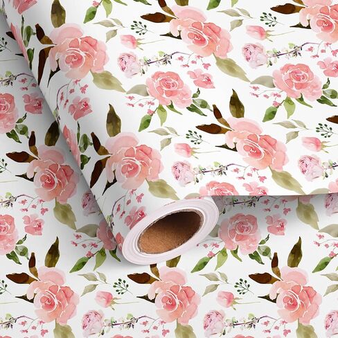 Dtiafu Wedding Wrapping Paper Roll - 3D White Floral Design for Valentine's Day Wedding Birthday Holiday Gifts Total 28.5sq.ft in Kuwait