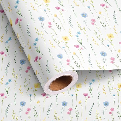 Dtiafu Wedding Wrapping Paper Roll - 3D White Floral Design for Valentine's Day Wedding Birthday Holiday Gifts Total 28.5sq.ft in Kuwait