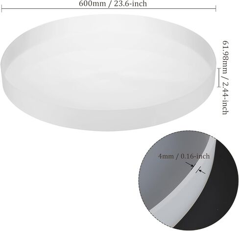 Charcuterie Board Resin Silicone Mold - [23.6 Inch x 2.44 Inch] Smooth Interior Cutting Tray Epoxy Mould for DIY Art Home Decorate Use | Round in Kuwait