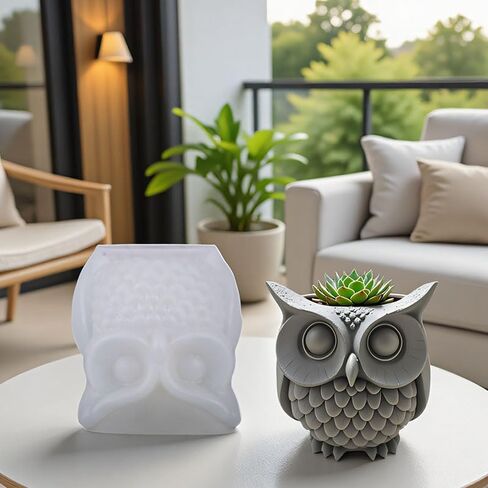 1 Set of owl Silicone Molds Pen Holder Storage Box Resin Mold Epoxy Resin Roughness Shaped Plaster Mold Concrete Clay for Potted Plant Ornaments Trinket Container, 3D DIY Making Decor Art Crafts in Saudi Arabia