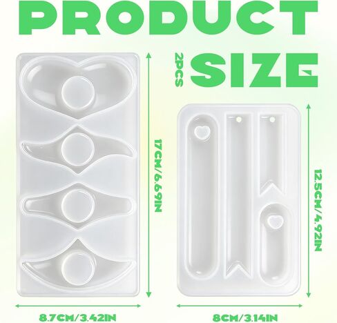 2 Set Resin Molds for Thumb Book Page Holder - Small Medium Rectangle Bookmark Resin Mold Kit, Handmade Thumb Bookmark Casting Mold for Epoxy Resin, DIY Reading Accessory for Book Lovers Readers in Kuwait