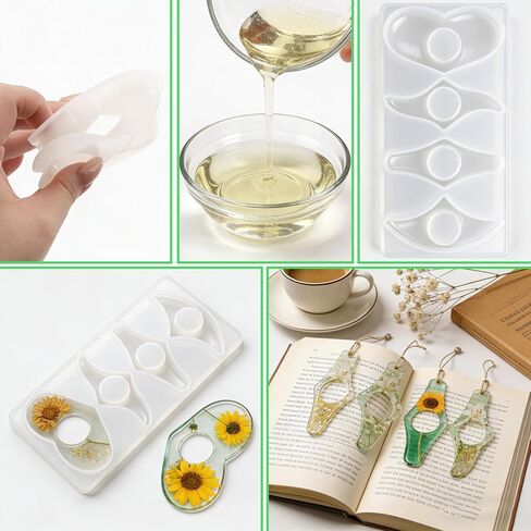 2 Set Resin Molds for Thumb Book Page Holder - Small Medium Rectangle Bookmark Resin Mold Kit, Handmade Thumb Bookmark Casting Mold for Epoxy Resin, DIY Reading Accessory for Book Lovers Readers in Kuwait