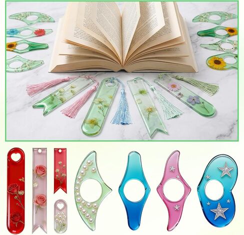 2 Set Resin Molds for Thumb Book Page Holder - Small Medium Rectangle Bookmark Resin Mold Kit, Handmade Thumb Bookmark Casting Mold for Epoxy Resin, DIY Reading Accessory for Book Lovers Readers in Kuwait