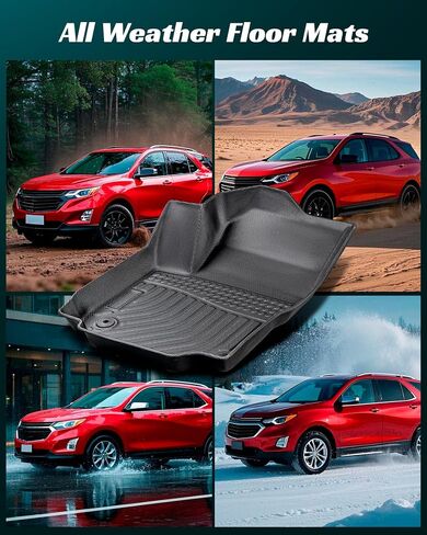 Car Floor Mats for Chevy Equinox/for GMC Terrain 2018-2024 (Not for EV), Cargo Liner Rubber TPE All Weather Full Set Equinox/Terrain Accessories 2018 2019 2020 2021 2022 2023 2024 Black in Saudi Arabia